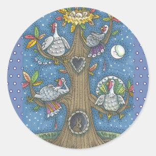 TÜRKEI-BAUM, ERNTEDANK-GOBBLERS-STICKER RUNDER AUFKLEBER