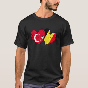 Türkei Belgien Liebe Herz Türkisch Belgisch Dual N T-Shirt