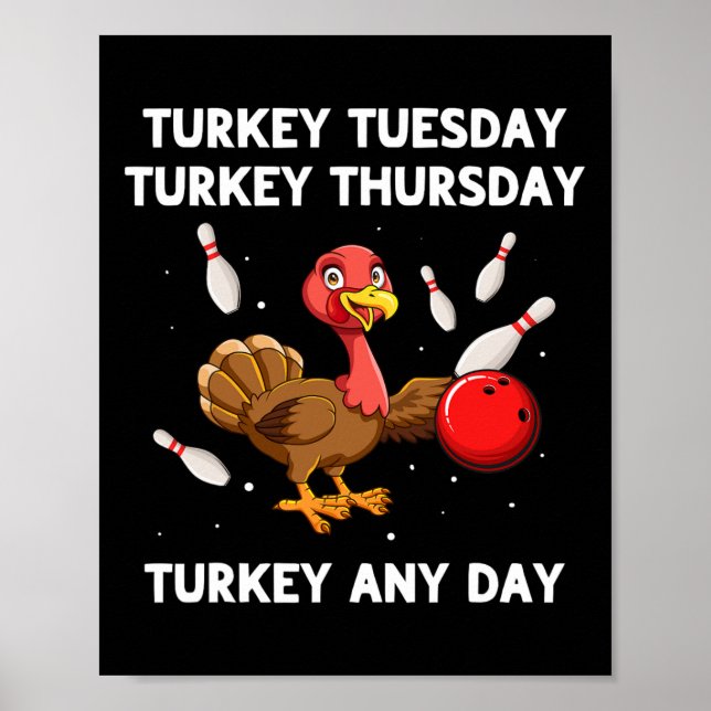 Türkei Bowling Erntedank Bowler Strike Spare Bo Poster (Vorne)