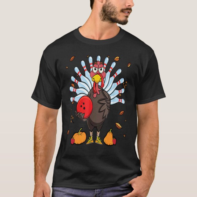Türkei Bowling Hello Fall Niedlich Türkei Bowling  T-Shirt (Vorderseite)