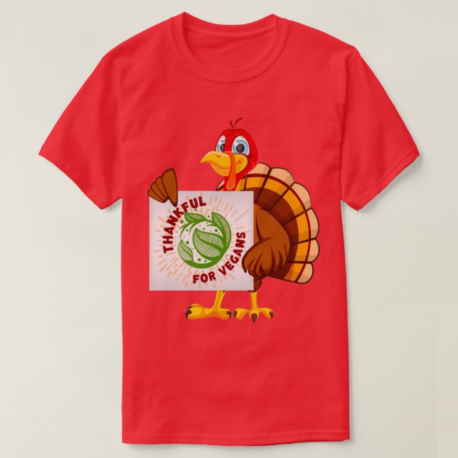 Türkei Dank für Veganer Erntedank Vegetarier T-Shirt (Design vorne)