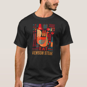 Türkei Eat Venison Steak Erntedank Deer Meat Bl T-Shirt