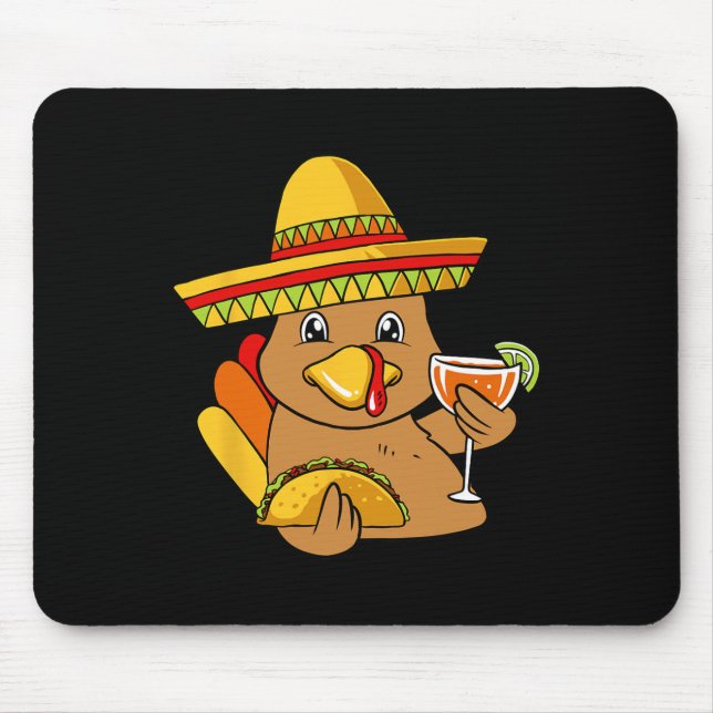 Türkei Eating Taco Erntedank Day Mexiko Food F Mousepad (Vorne)