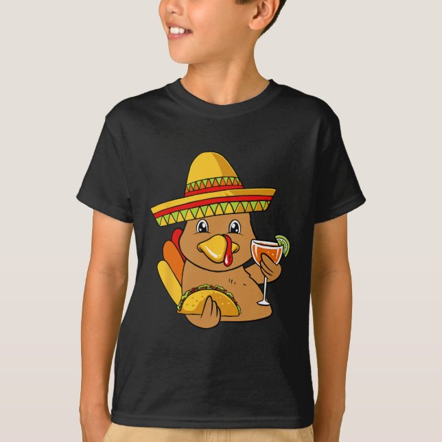 Türkei Eating Taco Erntedank Day Mexiko Food F T-Shirt (Vorderseite)