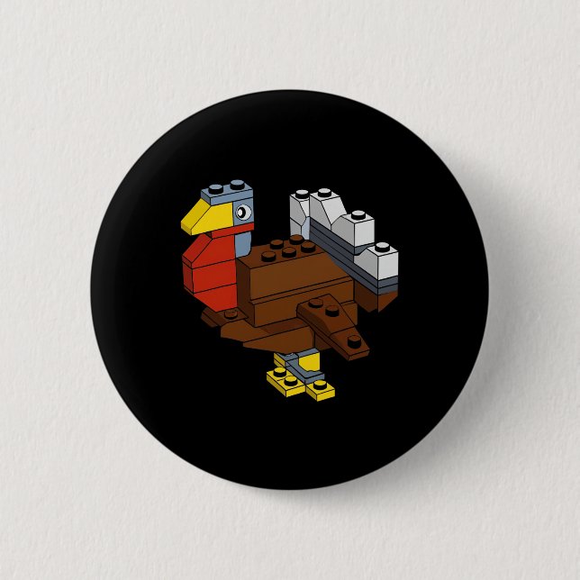 Türkei Erntedank Block Brick Gebäude Master Bu Button (Vorderseite)