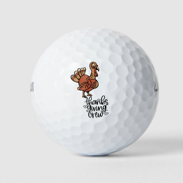 Türkei Erntedank Crew lustig niedlicher Golfer Golfball (Vorderseite)