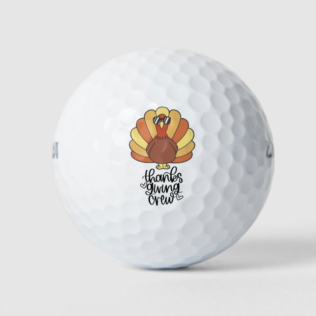Türkei Erntedank Crew lustig niedlicher Golfer Golfball (Vorderseite)