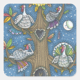TÜRKEI, ERNTEDANK GOBBLERS STICKERS Squ