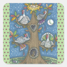 TÜRKEI, ERNTEDANK GOBBLERS STICKERS Square