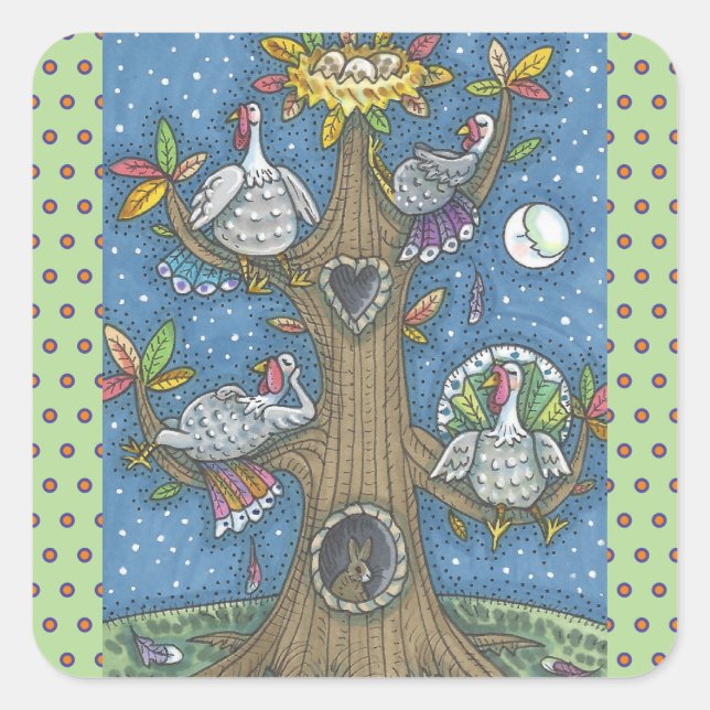 TÜRKEI, ERNTEDANK GOBBLERS STICKERS Square (Vorderseite)