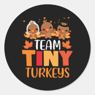 Türkei Erntedank Team-Tiny Trukeys Nurse Fall N Runder Aufkleber