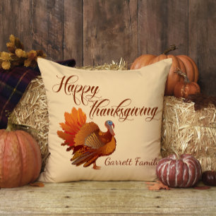 Türkei Fall Familienname glücklich Thanksgiving Kissen