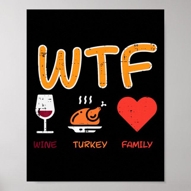 Türkei Familie Funny Pun glücklich Thanksgiving Fa Poster (Vorne)