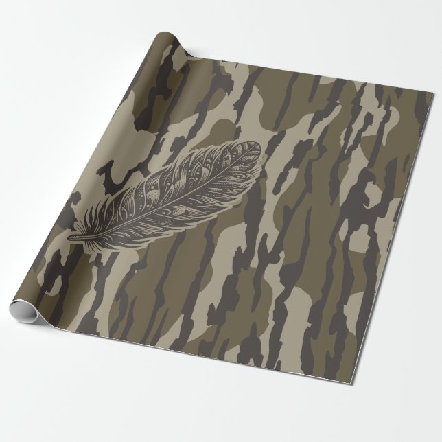 Türkei Feather Bottomland Camouflage Forest Camouf Geschenkpapier (Ungerollt)