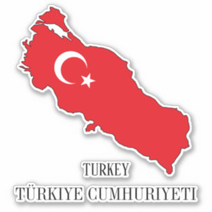 Türkei-Flag-Karte Aufkleber