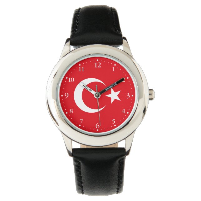 Türkei-Flagge Armbanduhr (Vorderseite)