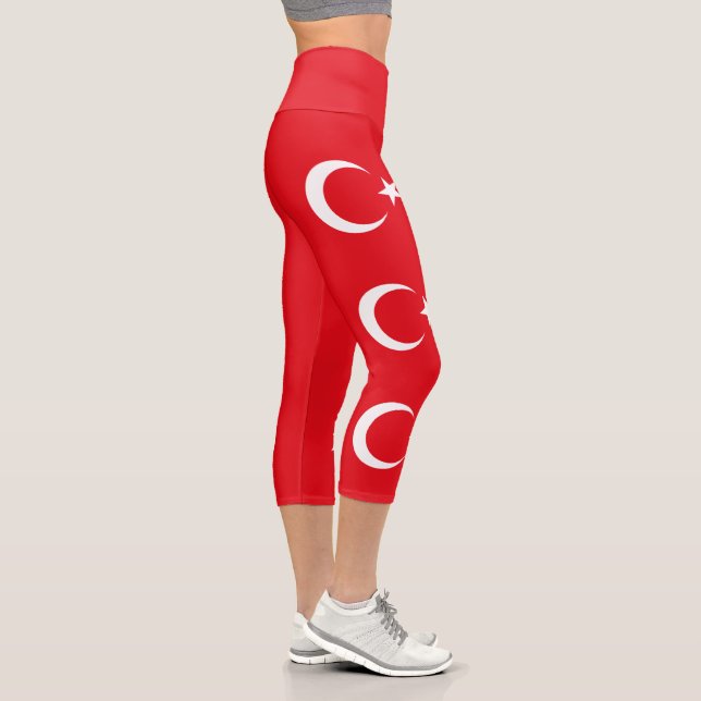 Türkei-Flagge Capri Leggings (Rechts)