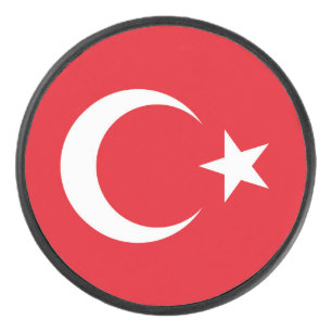 Türkei-Flagge Eishockey Puck