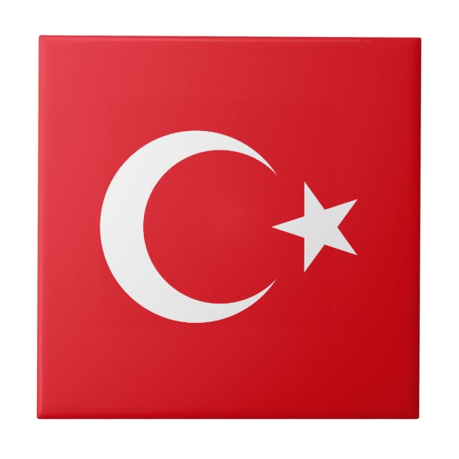 Türkei-Flagge Fliese (Vorderseite)