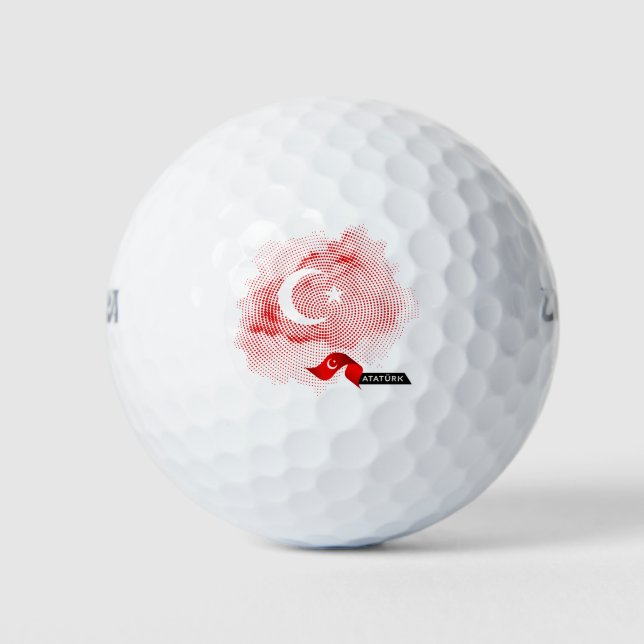 Türkei-Flagge Golfball (Vorderseite)