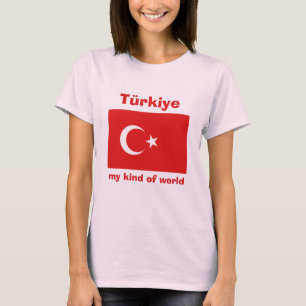 Türkei-Flagge + Karte + Text-T - Shirt