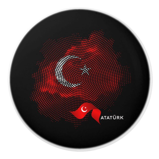 Türkei-Flagge Keramikknauf (Vorderseite)