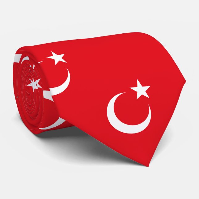 Türkei-Flagge Krawatte (Gerollt)