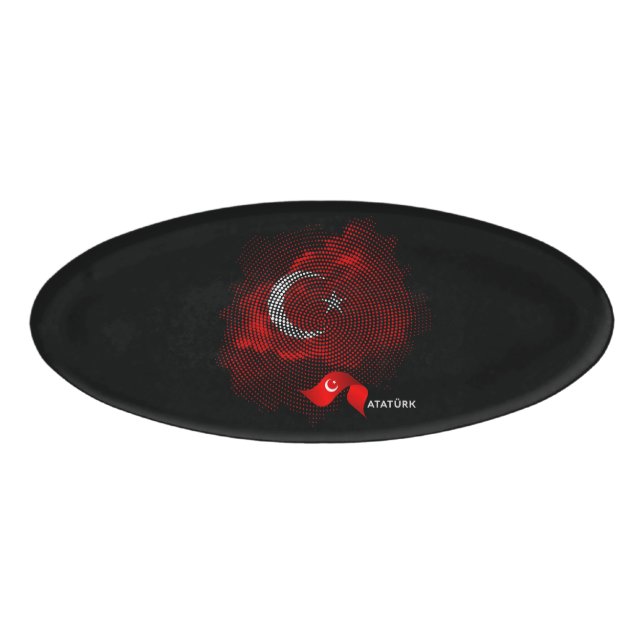 Türkei-Flagge Namenschild (Vorderseite)