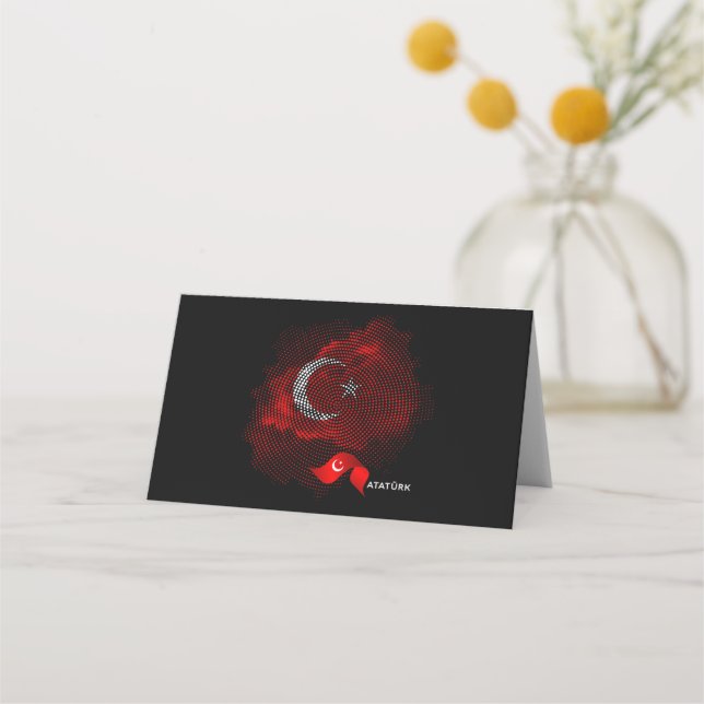 Türkei-Flagge Platzkarte (Vorderseite)