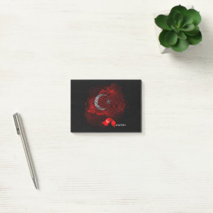 Türkei-Flagge Post-it Klebezettel