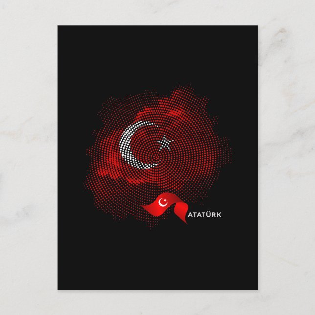 Türkei-Flagge Postkarte (Vorderseite)