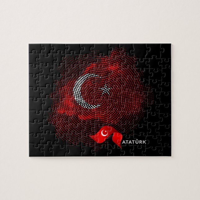 Türkei-Flagge Puzzle (Horizontal)