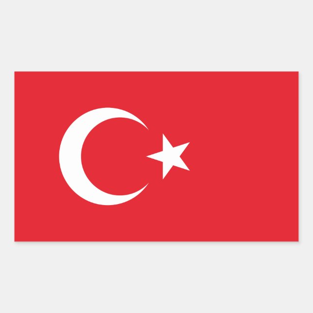Türkei-Flagge Rechteckiger Aufkleber (Vorderseite)