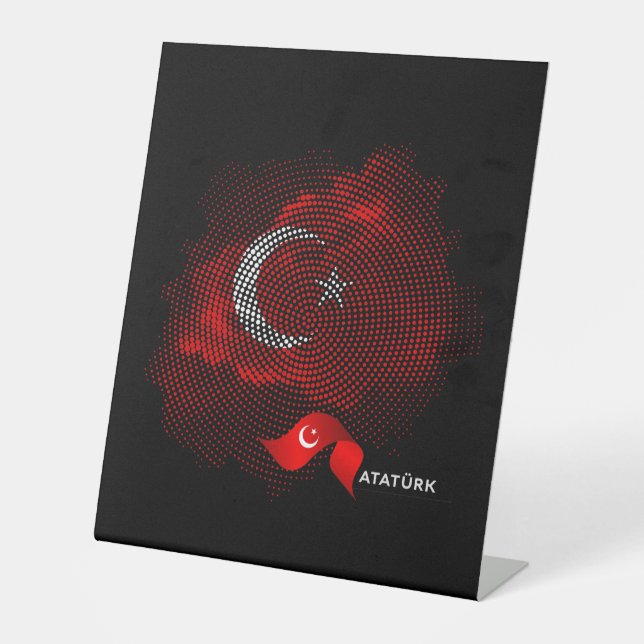 Türkei-Flagge Sockelschild (Vorderseite)