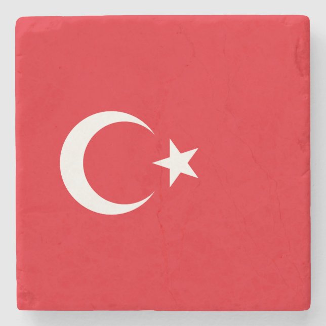 Türkei-Flagge Steinuntersetzer (Vorderseite)