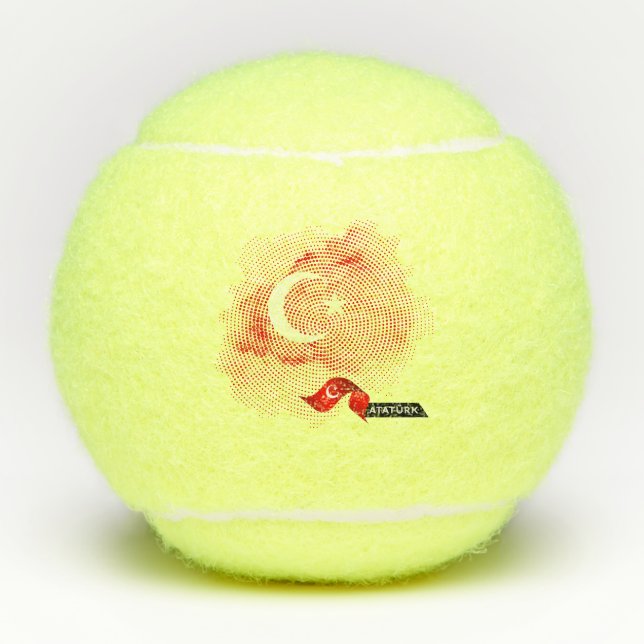 Türkei-Flagge Tennisbälle (Vorderseite)