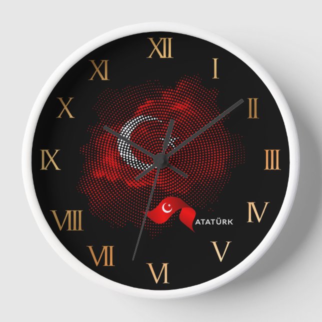 Türkei-Flagge Uhr (Vorderseite)