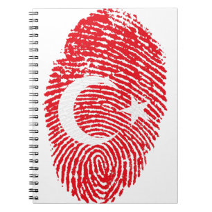 Türkei Flaggen-Fingerabdruck Land-Kennziffer Notizblock