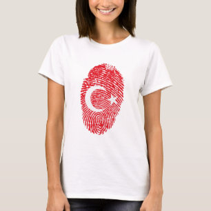 Türkei Flaggen-Fingerabdruck Land-Kennziffer T-Shirt