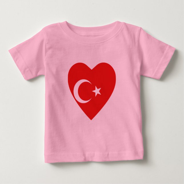 Türkei Flaggen Herz-T - Shirt (Vorderseite)