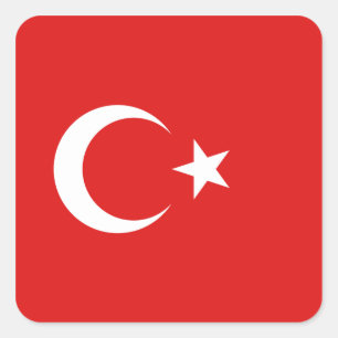 Türkei Flaggenaufkleber Quadratischer Aufkleber