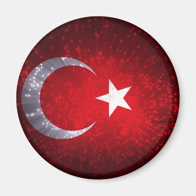 Türkei Flaggenfeuer Magnet (Vorne)