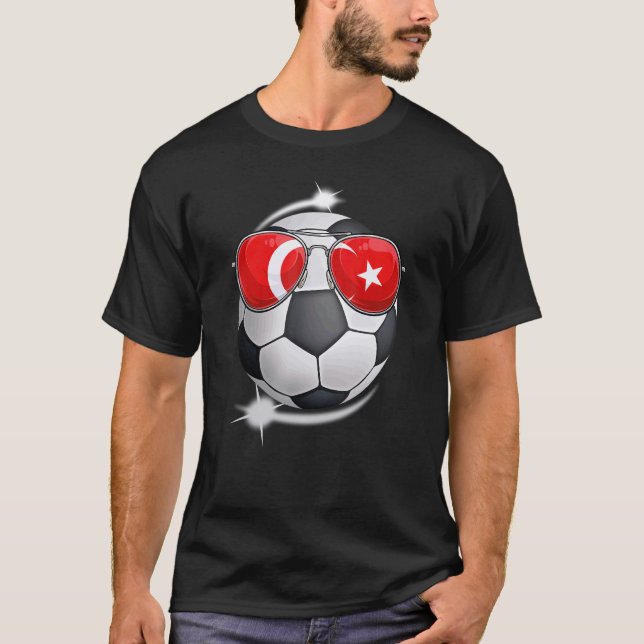 Türkei Fußball Fan Sunglass Fußball Turk T-Shirt (Vorderseite)