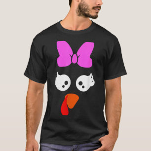 Türkei Gesicht Bow Eyelashes Thanksgi Funny Hallow T-Shirt