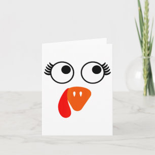 Türkei Gesicht Eyelashes Halloween Erntedank Funny Karte