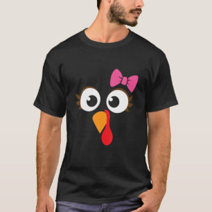 Türkei Gesicht Girl Pink Bow T Shirt Kinder Tha