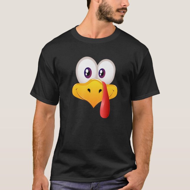 Türkei Gesicht Pilgrim Erntedank Kostüm Happy Hal T-Shirt (Vorderseite)
