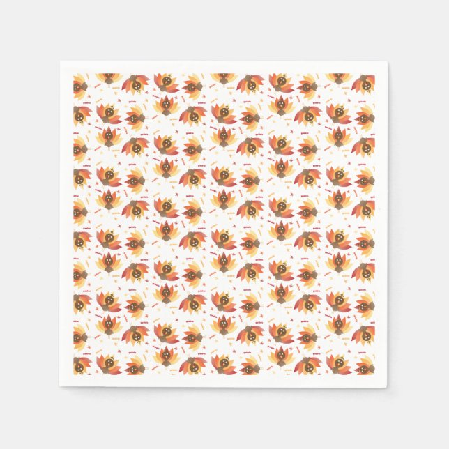 Türkei Gobble Erntedank Pattern Serviette (Vorderseite)