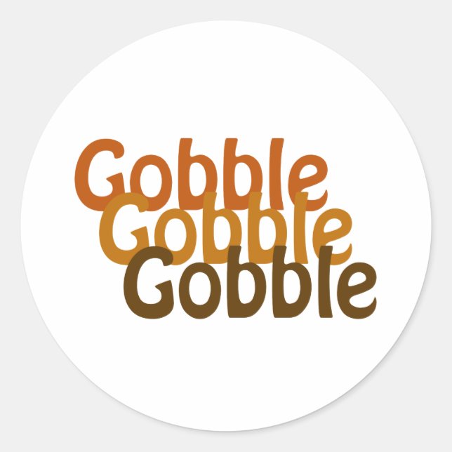Türkei Gobble Runder Aufkleber (Vorderseite)