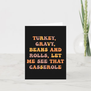 Türkei Gravy Bohnen und Rollen Ließ mir sehen, das Karte